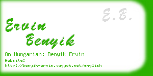 ervin benyik business card